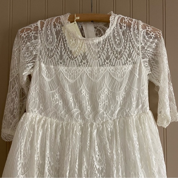 Trish Scully NWT Gorgeous Warm White Lace Gown Dress Girls Size 14 - Picture 3 of 9